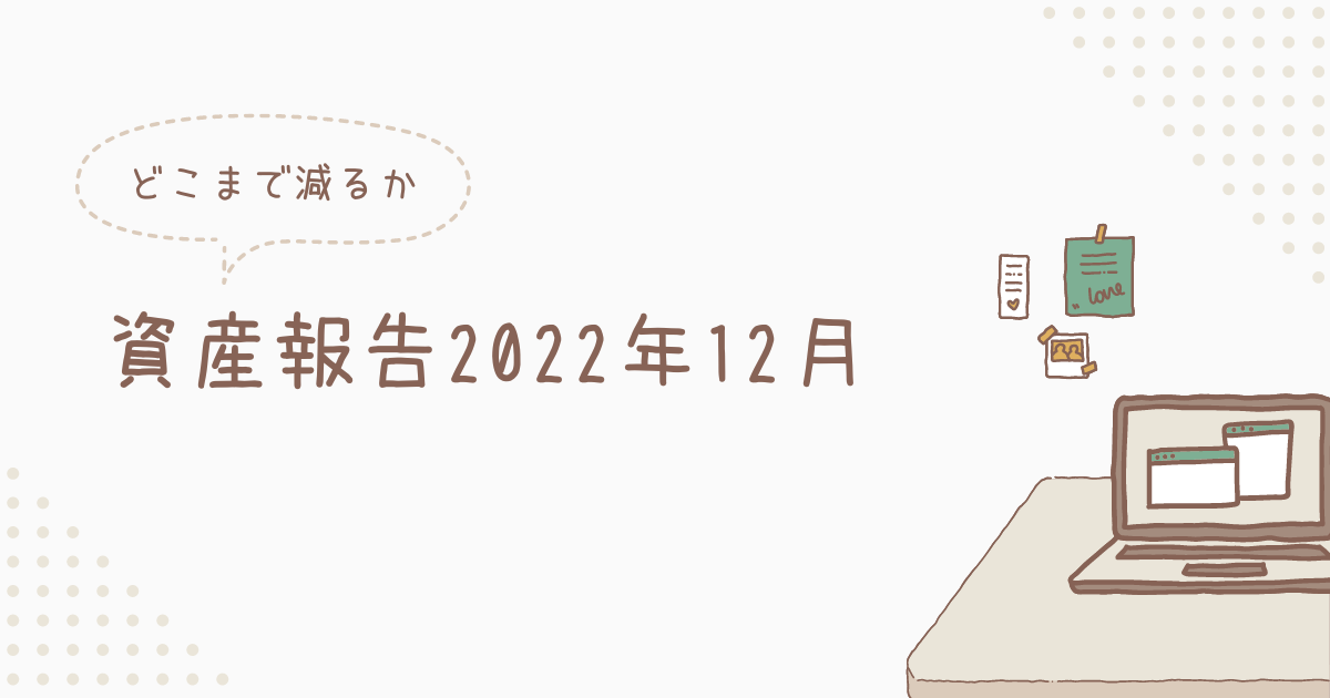 【どこまで減るか】資産報告2022年12月