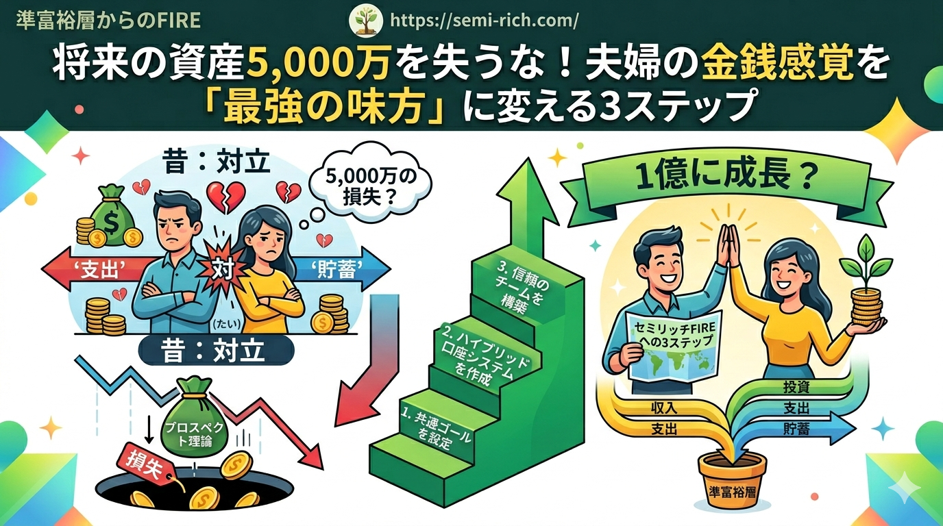 将来の資産5,000万を失うな！夫婦の金銭感覚を「最強の味方」に変える3ステップ